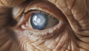 cataract concept senior womans eye closeup Central de Consultas | Clínica Popular