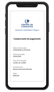Comprovantes de pagamento Central de Consultas | Clínica Popular