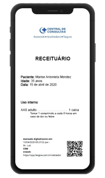 Prescricoes Medicas com QR Code Central de Consultas | Clínica Popular